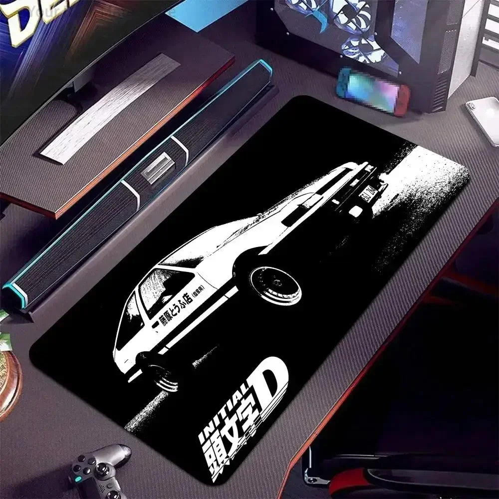 1 Stück Initial D Toyota AE86 Bedruckte Große Gaming-Schreibtischunterlage mit Genähtem Rand und Rutschfester Oberfläche