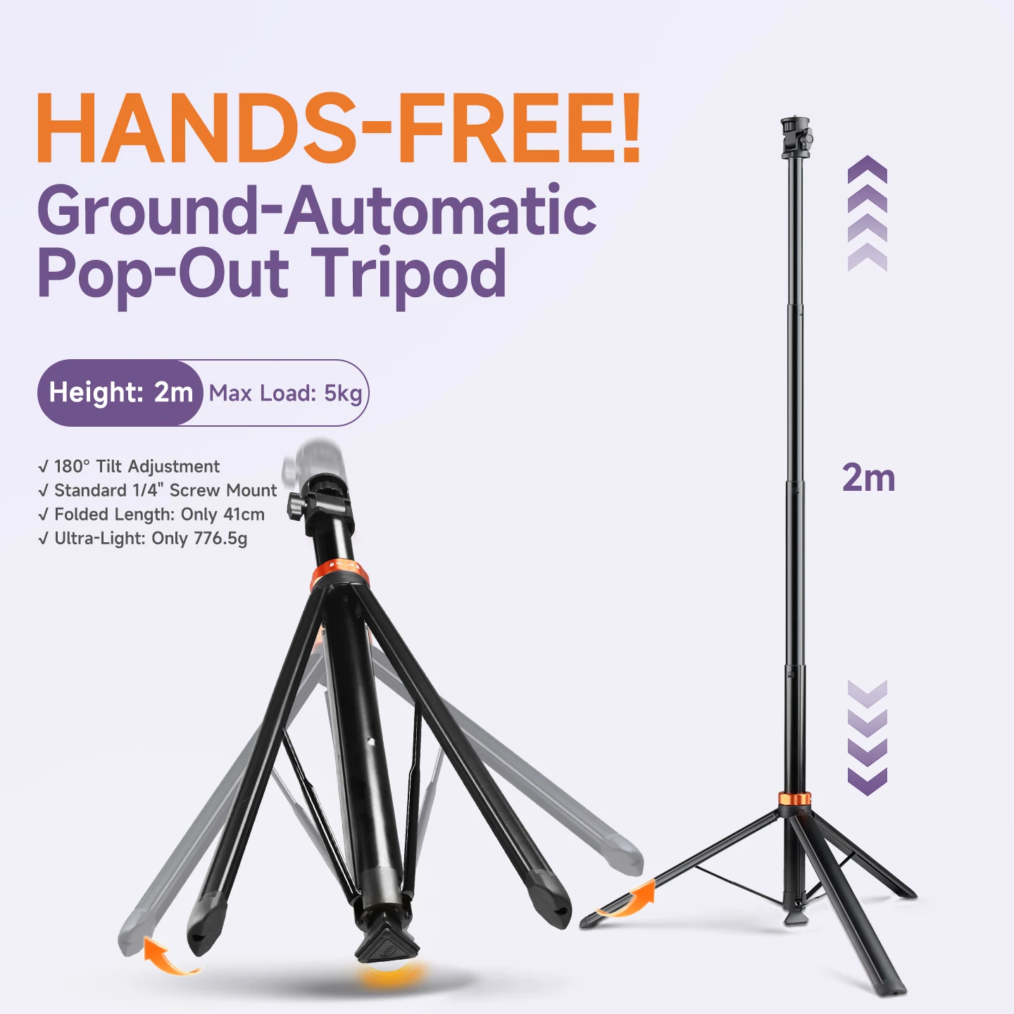 MT-80 2-in-1 Selfie-Stick Stativ für Smartphone DSLR-Kamera Duale-Kamera-Aufnahmen Tragbarer Reise-Handyhalter Live-Stream Image