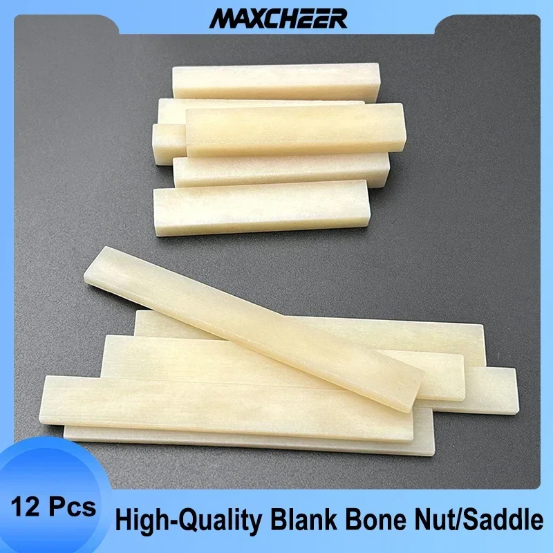 12 Teile/los Hochwertige DIY Reine Natürliche Knochen Gitarre Brücke Mutter und Sattel für LP Folk Klassische Elektrische Akustische Gitarre ukulele Image