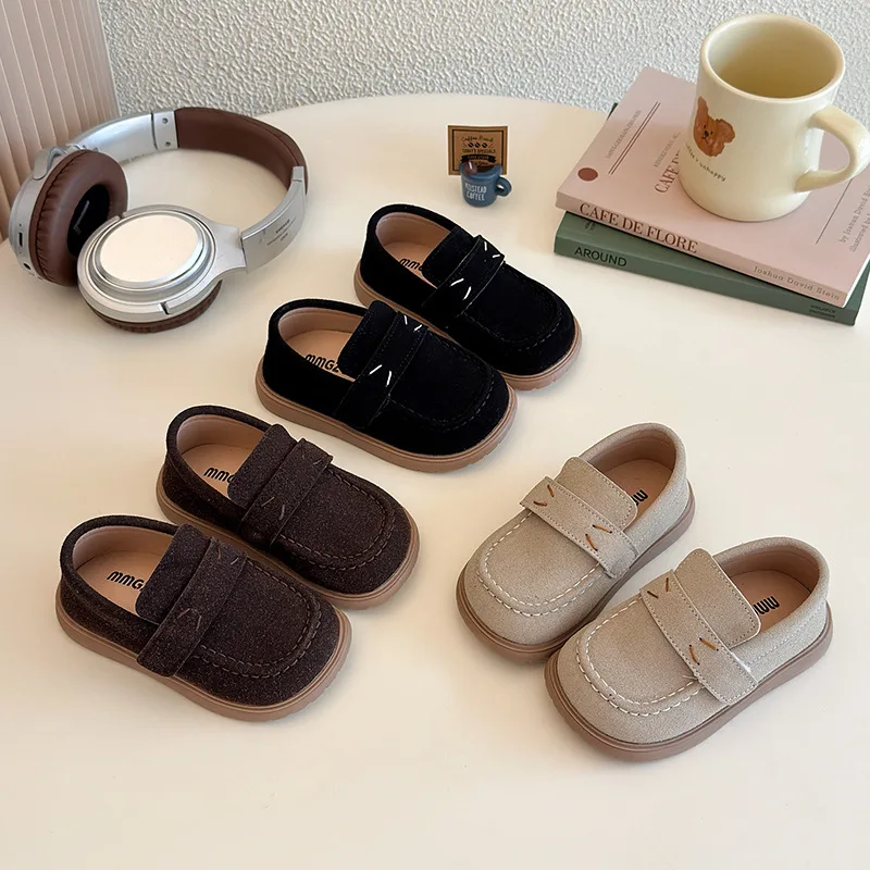 2026 Kinder-Freizeitlederschuhe 1-8 Jahre Alt Beige Jungen Mädchen Einzelschuhe Vier Jahreszeiten Braun Weiche Rutschfeste Kinderschuhe