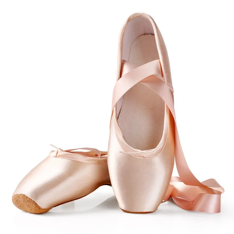 Chaussures de danse de Ballet enfant et adulte chaussure de pointe de Ballet professionnelle avec rubans chaussures femme Zapatos Mujer baskets femmes filles