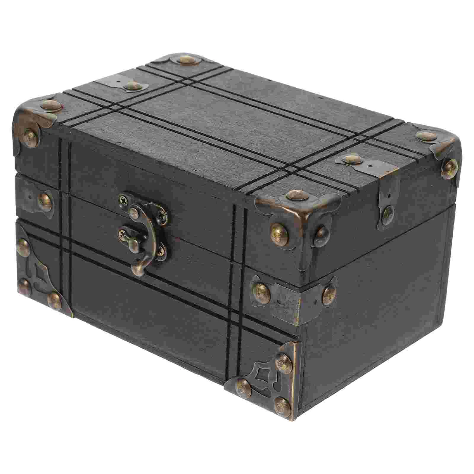 Retro Vintage Schmuckschatulle Holz Schatztruhe Aufbewahrungsboxen Behälter Andenken Box Home Storage Ganization Schmuckkästchen Holztruhe