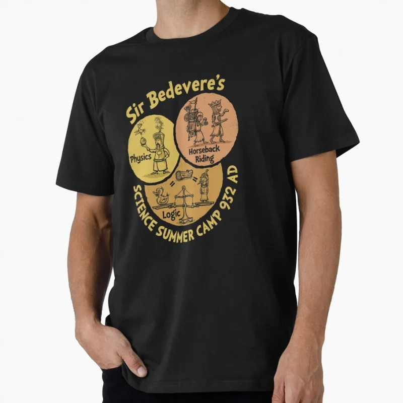Sir Bedevere's Science Camp 80er Monty Python Lustiges Geschenk T-Shirt für Männer Große Größe Tops 100 % Baumwolle bedruckte Kleidung S-6XL