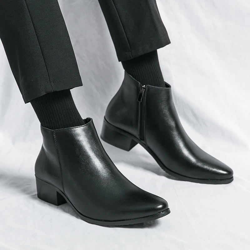 Männer Schuhe Chelsea Stiefel Casual Business Retro Stiefeletten Mann Wanderschuhe Pu Leder Schuhe Wasserdicht Klassische Loafer Männer