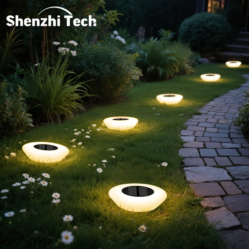 1/4 Stück Solar-Bodenleuchten, kaltweiß/warmweiß, IP65 wasserdichte LED-Einbauleuchten für Garten, Wege und Rasen
