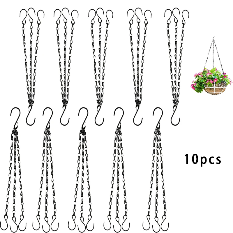 40cm Hängekorb aus Imitationsrattan mit 3 Haken, Blumentopf-Kette, Hydrokultur-Pflanzgefäß, Pflanzentopf für Haus und Garten Image
