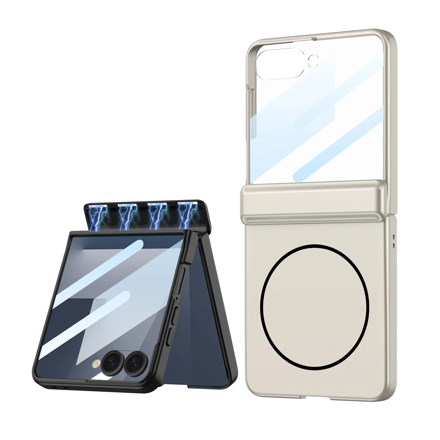Magnetische Hülle für Samsung Galaxy Z Flip 7 Unterstützt Kabelloses Laden Bildschirmschutz-Abdeckung Image