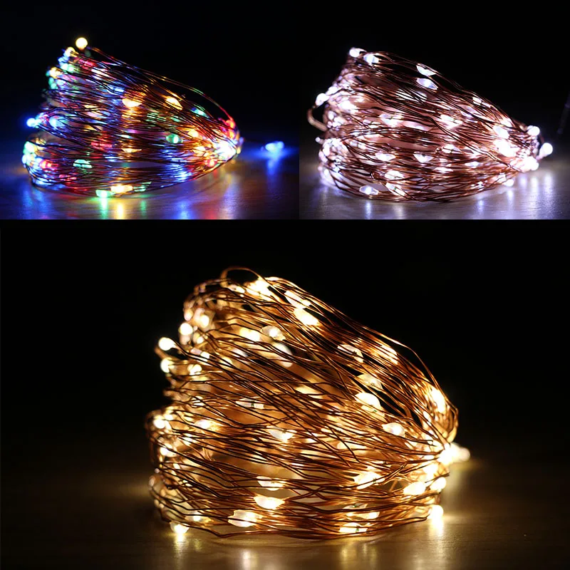 20 m 200 LED Lichterketten USB Weihnachtsbeleuchtung Kupferdraht Lichterketten Outdoor Girlande Wasserdichte Lichterkette für Zuhause Hochzeit