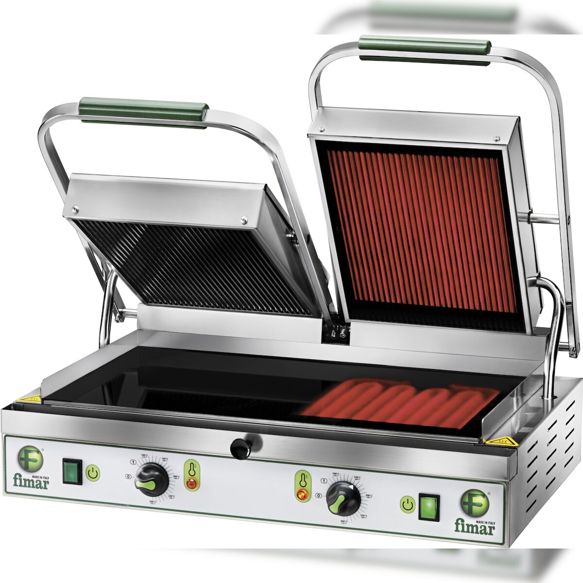 FIMAR glatte Glaskeramik-Doppelplatte Modell PV55LL mit Infrarot-Heizelementen. Abmessungen 630x450x190/600(h) mm Image