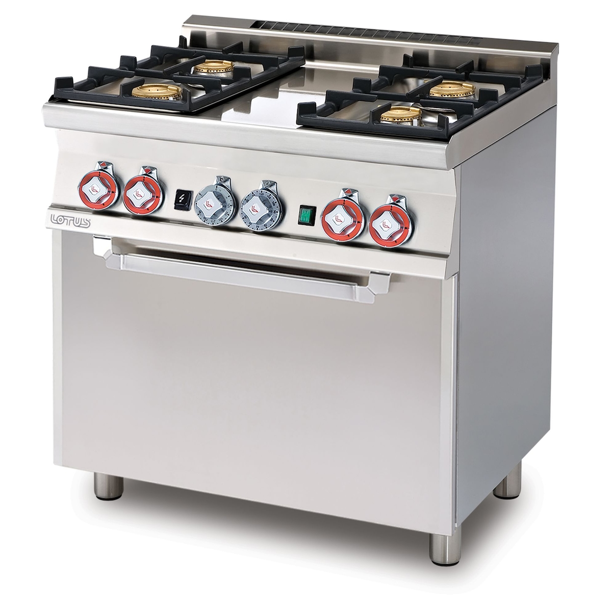 4-Flammen-Gasherd mit statischem Gasbackofen und Grill. Abmessungen 80x60 h90 cm. Modell CF4-68G Image
