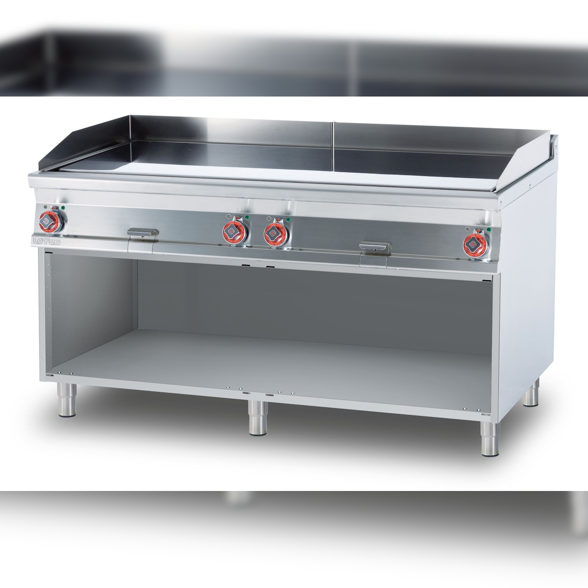 Redcook Elektrischer glatter Fry-Top SUPERCHROME (MOCA Approved), 4 Kochzonen, Edelstahlgehäuse, Maße 160x90x90 cm, Modell FTL-916ETS Image