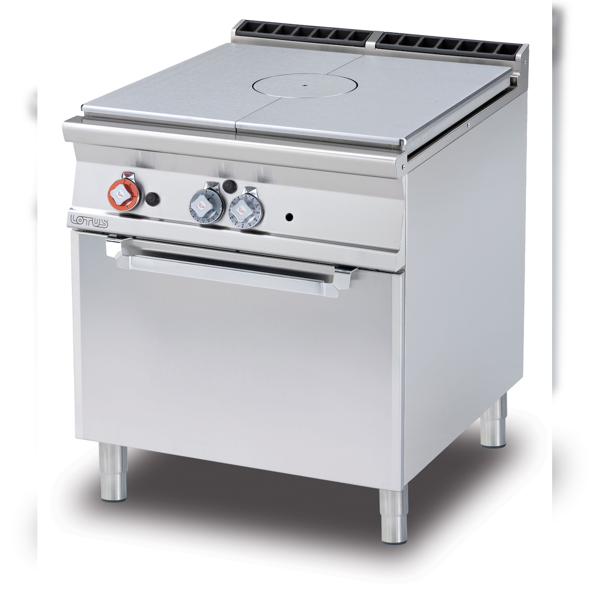Ganzgas-Kochfeld mit statischem Gasbackofen GN2/1. Zündflamme. Abmessungen 80x90 h90 cm. Modell TPF-98G Image