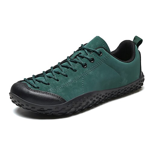 Grüne Herren-Wanderschuhe, Schnürschuhe für Outdoor-Wanderwege, Schuhe mit dicker, rutschfester Sohle für Camping, Reisen und den Alltag Image