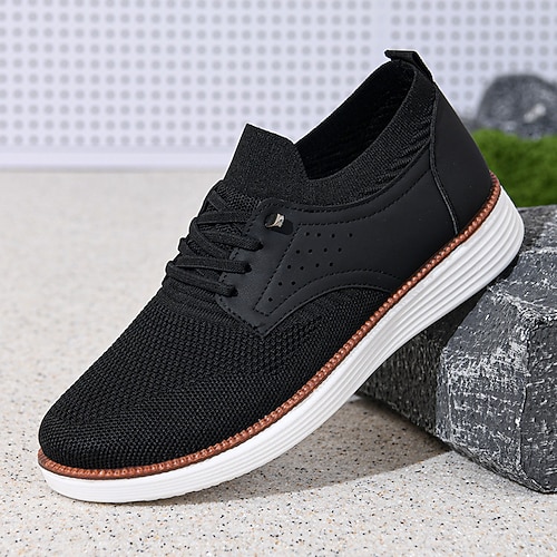Marineblaue Herren-Sneaker im Oxford-Stil, Schnürschuhe für den Alltag, leichte und bequeme Schuhe für Büro, Reisen und Freizeit Image