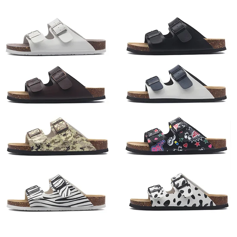 Männer Schnalle Flachen Boden Kork Hausschuhe Sommer Paar Strand Hausschuhe Sandalen Casual männer Sandalen Männer Schuhe Image