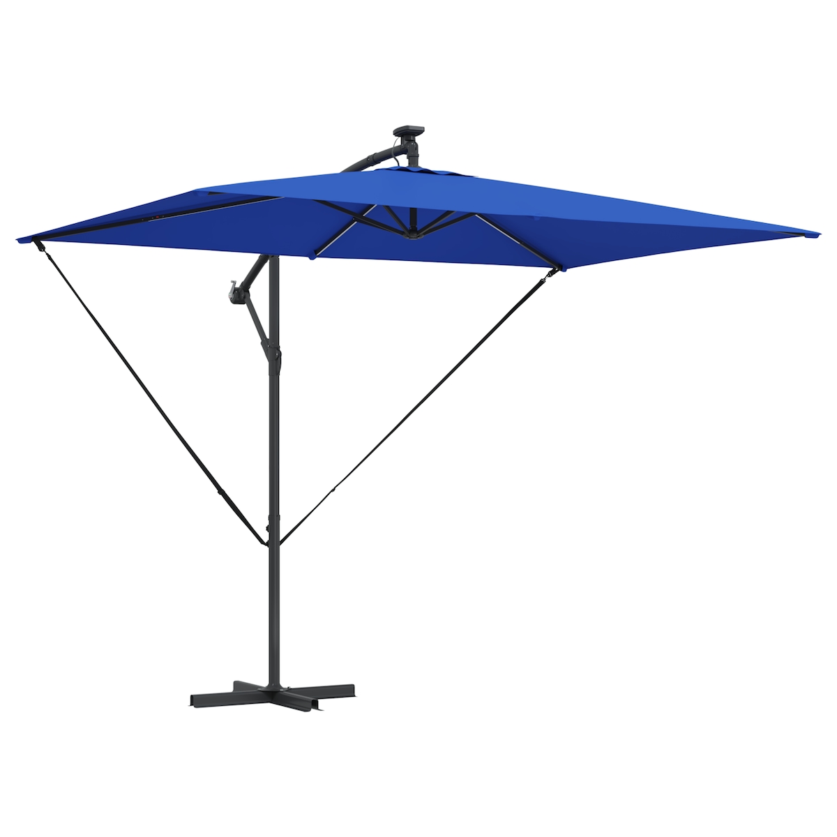 vidaXL Azur-Sonnenschirm, 294 x 200 x 270 cm, Polyester und Aluminium, Titan-Panorama-Marinemodell Image
