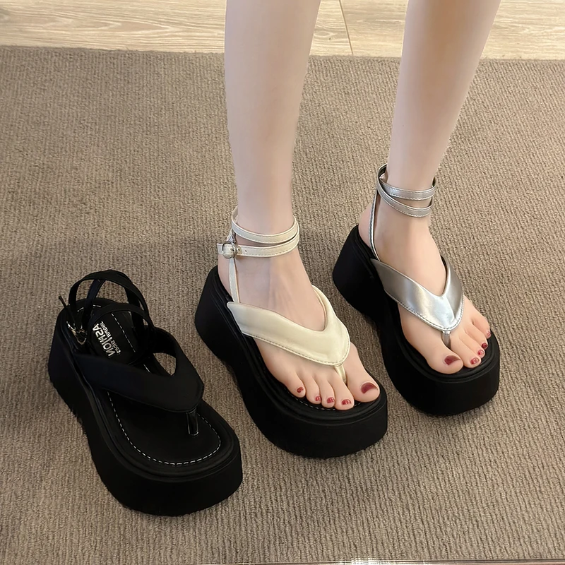 Sommer Frauen Plattform Keile Ferse Sandalen Mode Clip Toe Damen Elegante Party Kleid Gladiator Alias Image