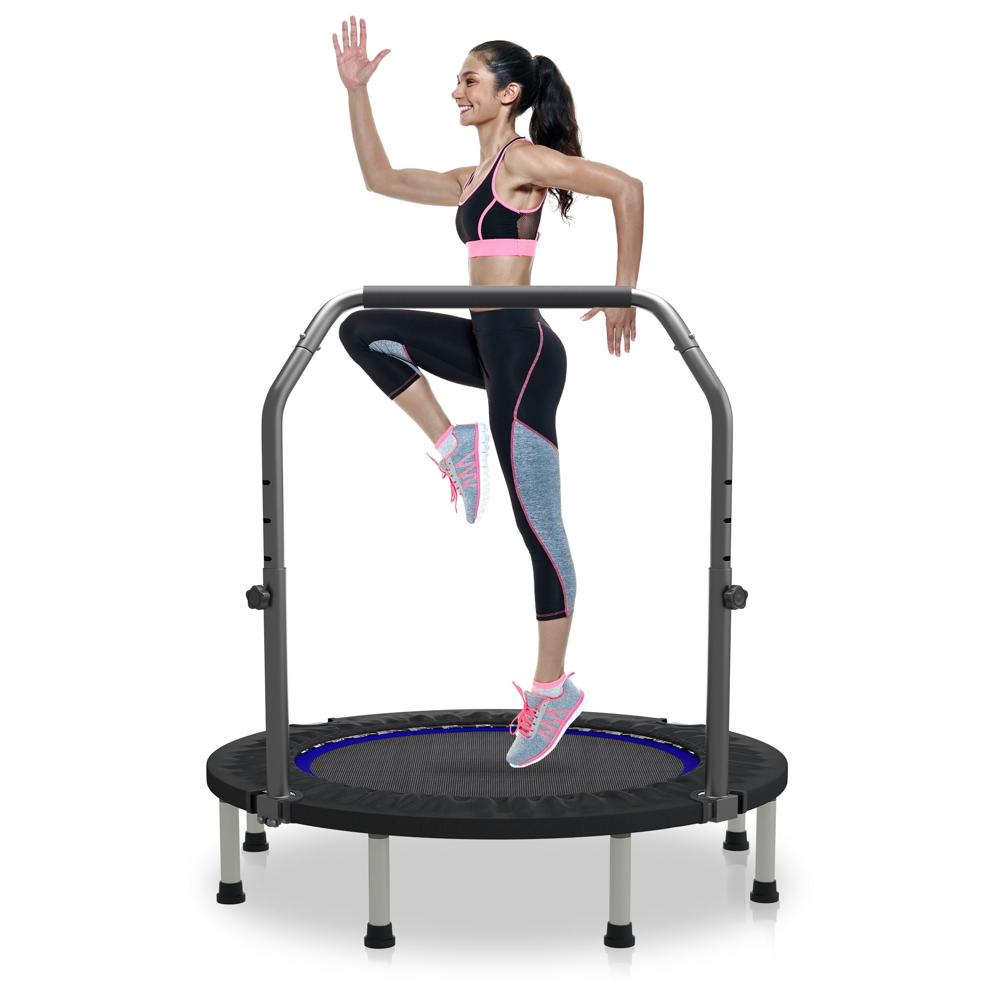 ZENOVA Rebounder Trampoline for Adults with Bungee Cords, Exercise Rebounder Indoor/Outdoor Workout