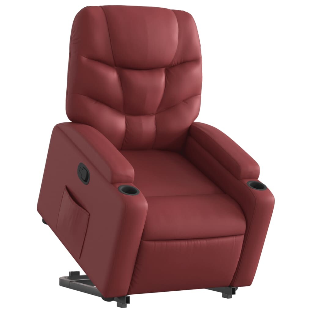 vidaXL Relaxsessel mit Aufstehhilfe Weinrot Kunstleder Image