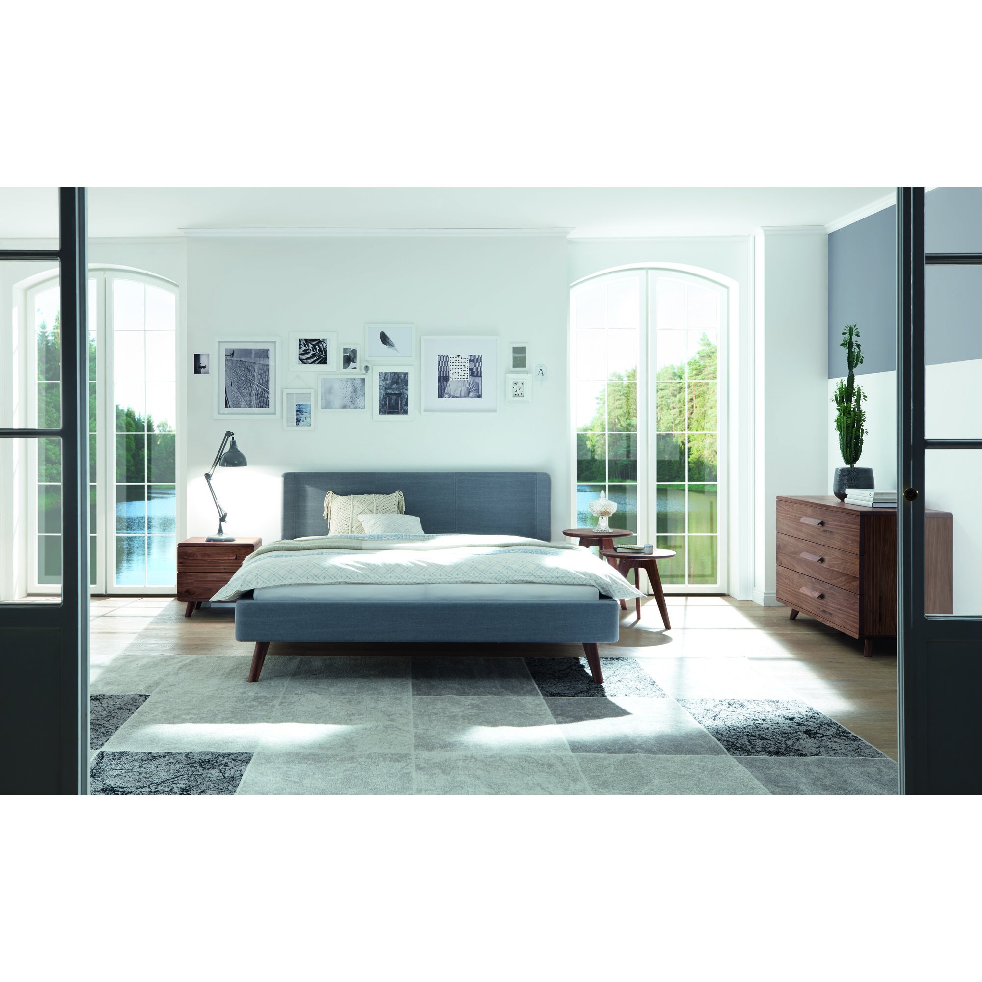 Hasena »Sole 18/4 Seiten« Bettrahmen gepolstert 160x210 cm / Boucle grey Image