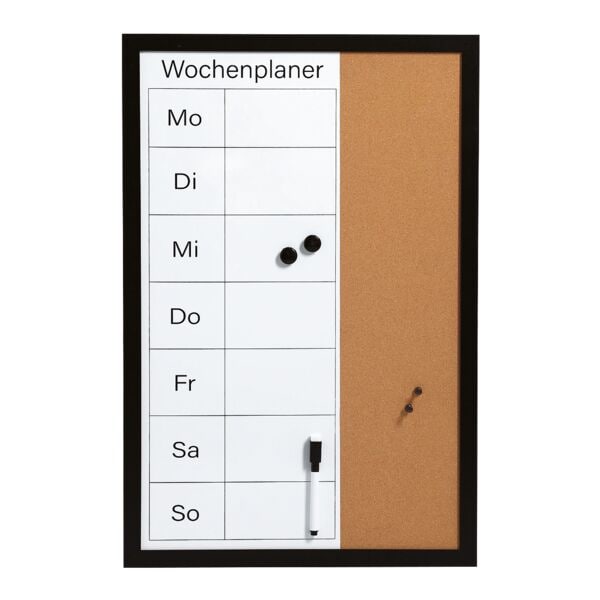 Zeller Kombitafel »Wochenplaner« 60 x 40 cm weiß / braun
