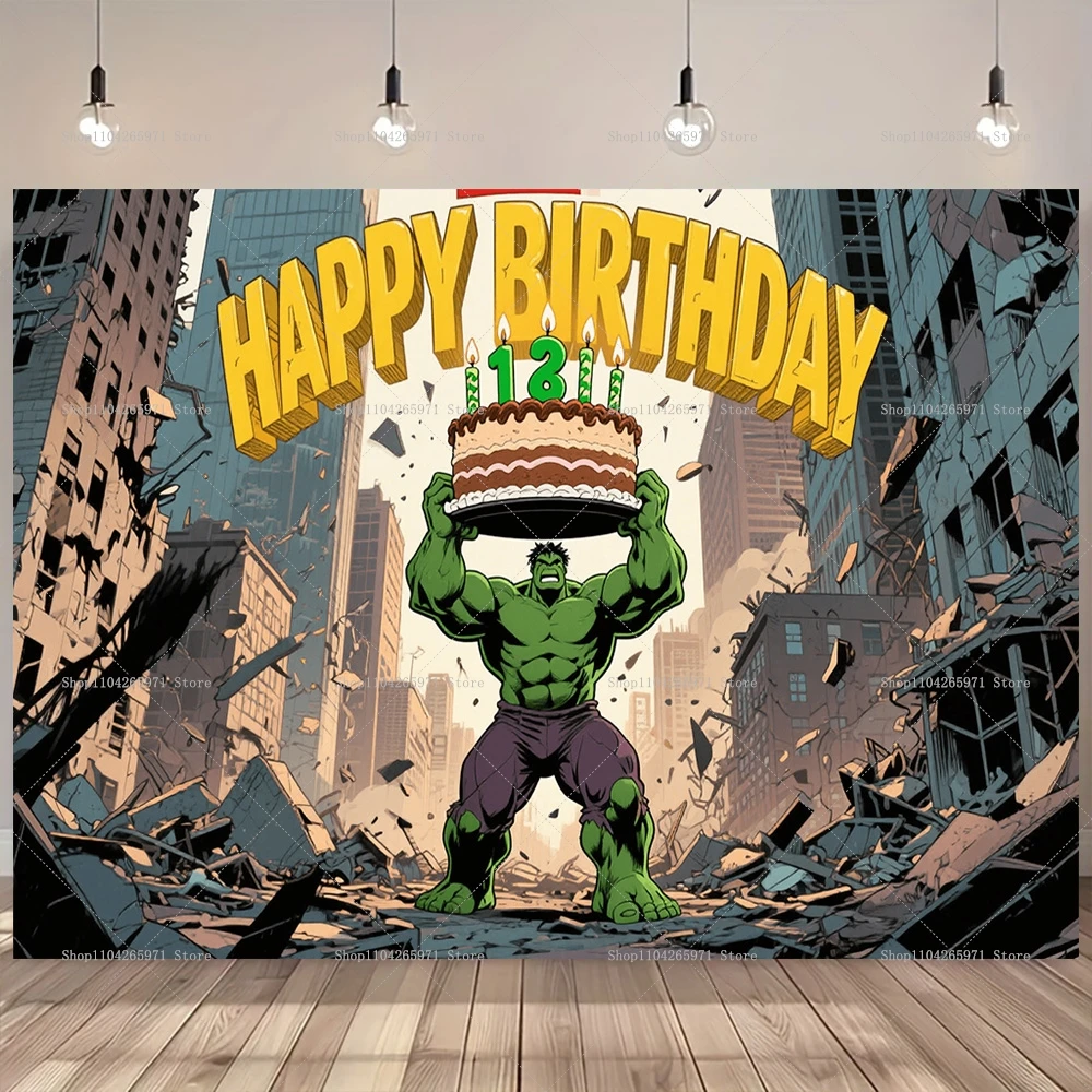 Marvel Hulk Jack Themen-Hintergrundbanner Requisiten Kinder Jungen Geburtstag Babyparty Dekoration Fotografie-Hintergrund Partyzubehör Image