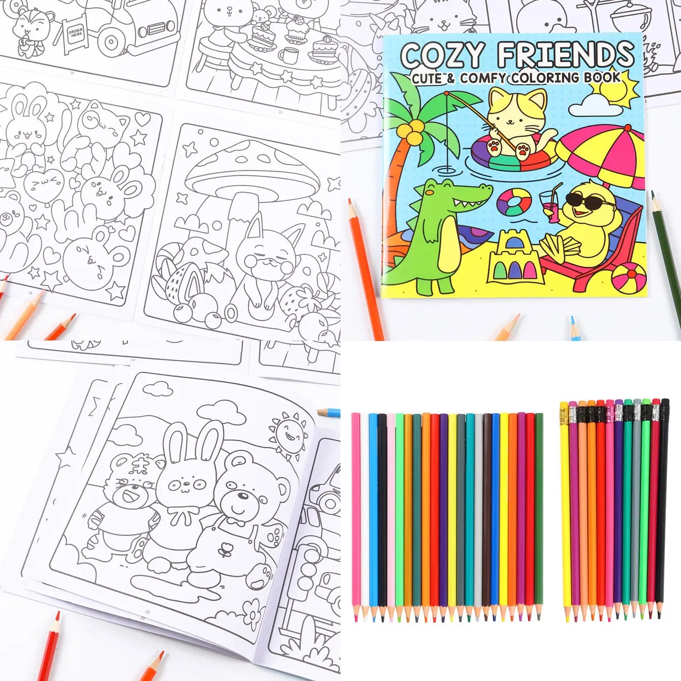 24-seitiges Malbuch für Kinder, Farbstift-Set, pädagogisches Doodle-Kunst-Skizzenbuch für die Kindheit, DIY-Bastel- und Lernmaterialien Image