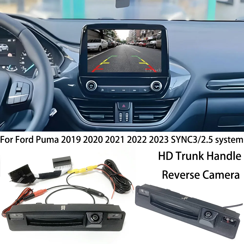 Für Ford Puma 2019 2020 2021 2022 2023 SYNC2.5/3 32/54 Pin Kabel kompatibel mit Original Factory Trunk Handle Rückansicht Kamera