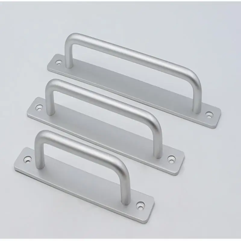 Neue Aluminium Legierung Punch-freies Möbel Schrank Griff Schiebetür Griff Ziehen Und Bündig Hardware Set Holz Tür Schublade griff