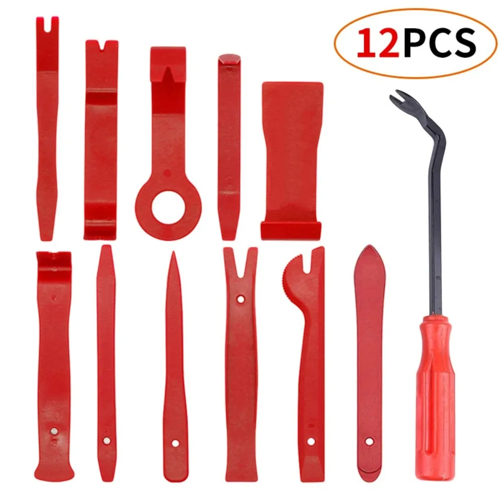 12-teiliges Auto-Innenraum-Clip-Entfernungswerkzeug-Set Kunststoff-Türverkleidungs-Demontage-Kit Ohne Kratzer für Lackoberflächen Image