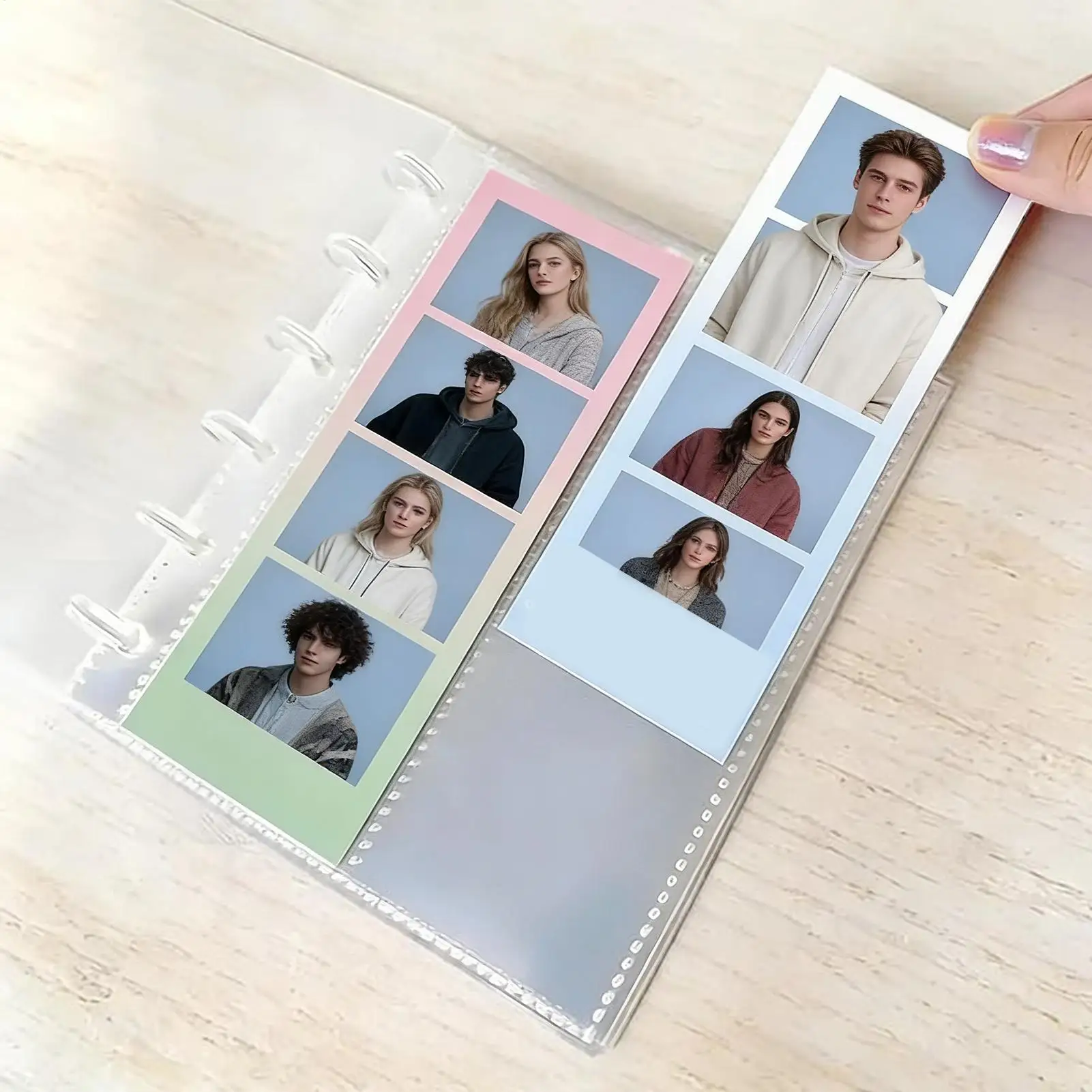 Transparentes Foto-Streifalbum, schützendes Erinnerungsalbum für Fotos, durchsichtige Hüllen, Erinnerungsbuch zum Präsentieren und Sammeln von Paar-Erinnerungen Image