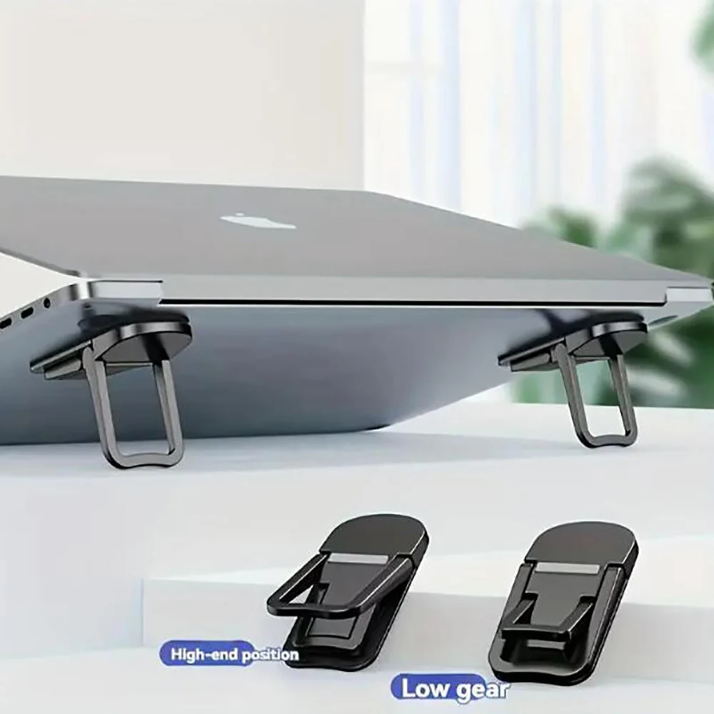 2-teiliges Set tragbarer Mini-Laptopständer, faltbar, verstellbarer Riser für 10 bis 18 Zoll Notebooks, MacBook, Computer-Tastaturhalter Image