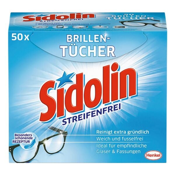 Sidolin Brillenputztücher im 50er-Pack