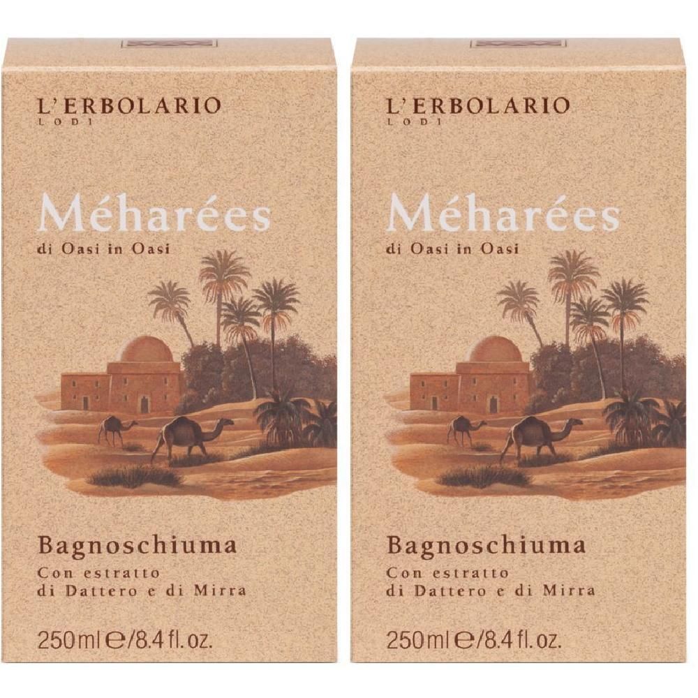 L'Erbolario Meharees Bagnoschiuma 2x250 ml Schiuma da bagno