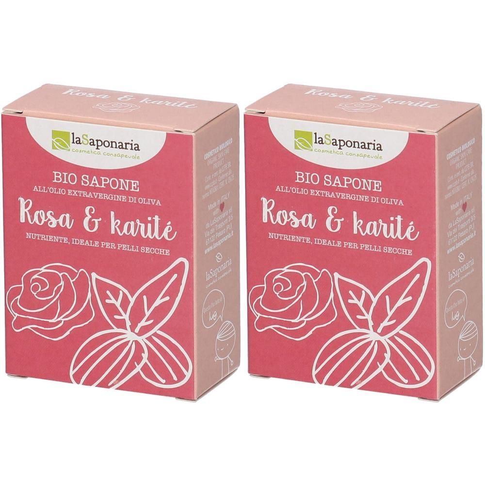 La Saponaria Rosa E Karite' 2x100 g