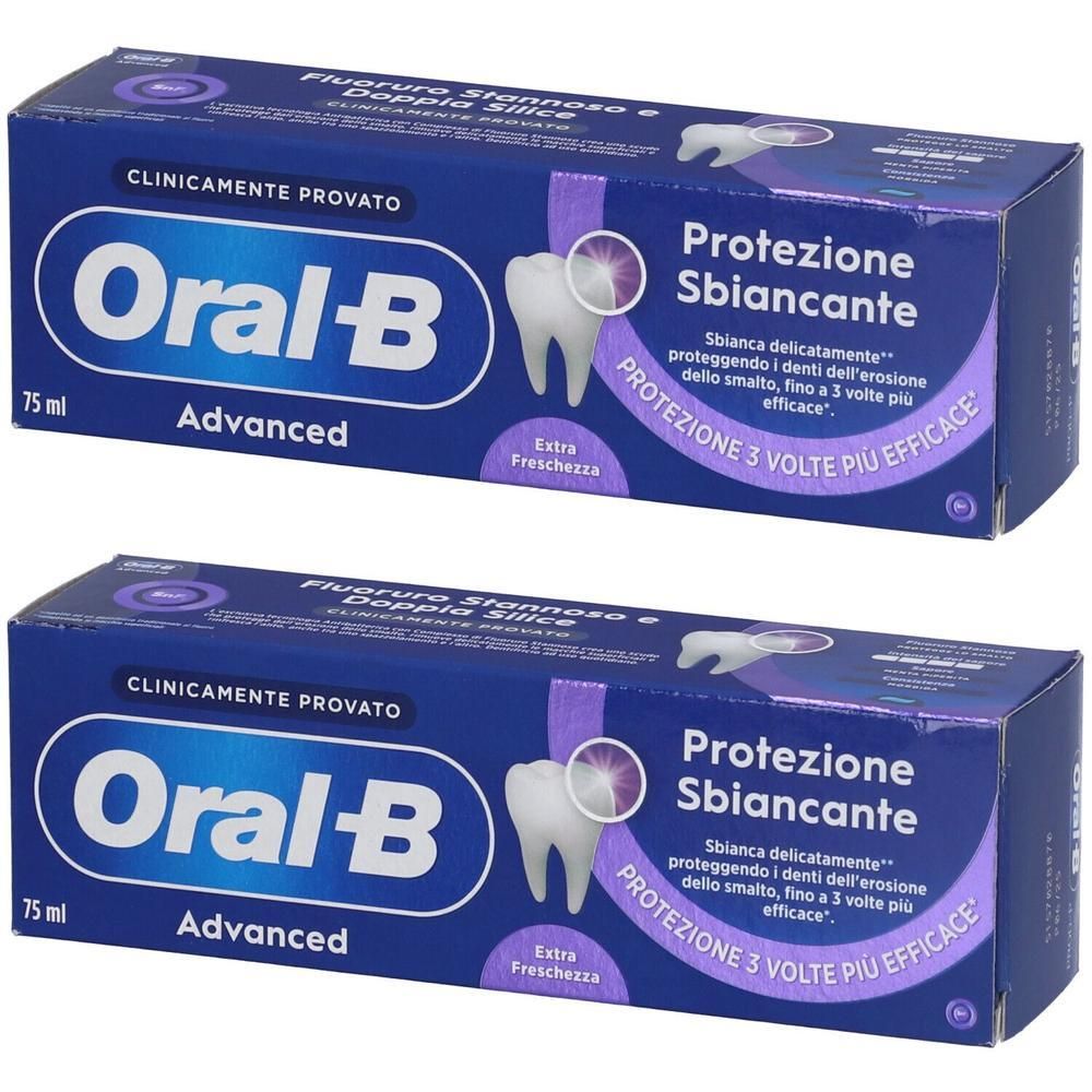 Oral-B Dentifricio Advanced Protezione Sbiancante 2x75 ml