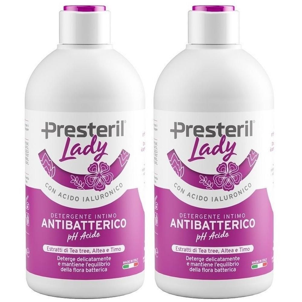 Lady Presteril Detergente Intimo Antibatterico pH Acido 2x500 ml