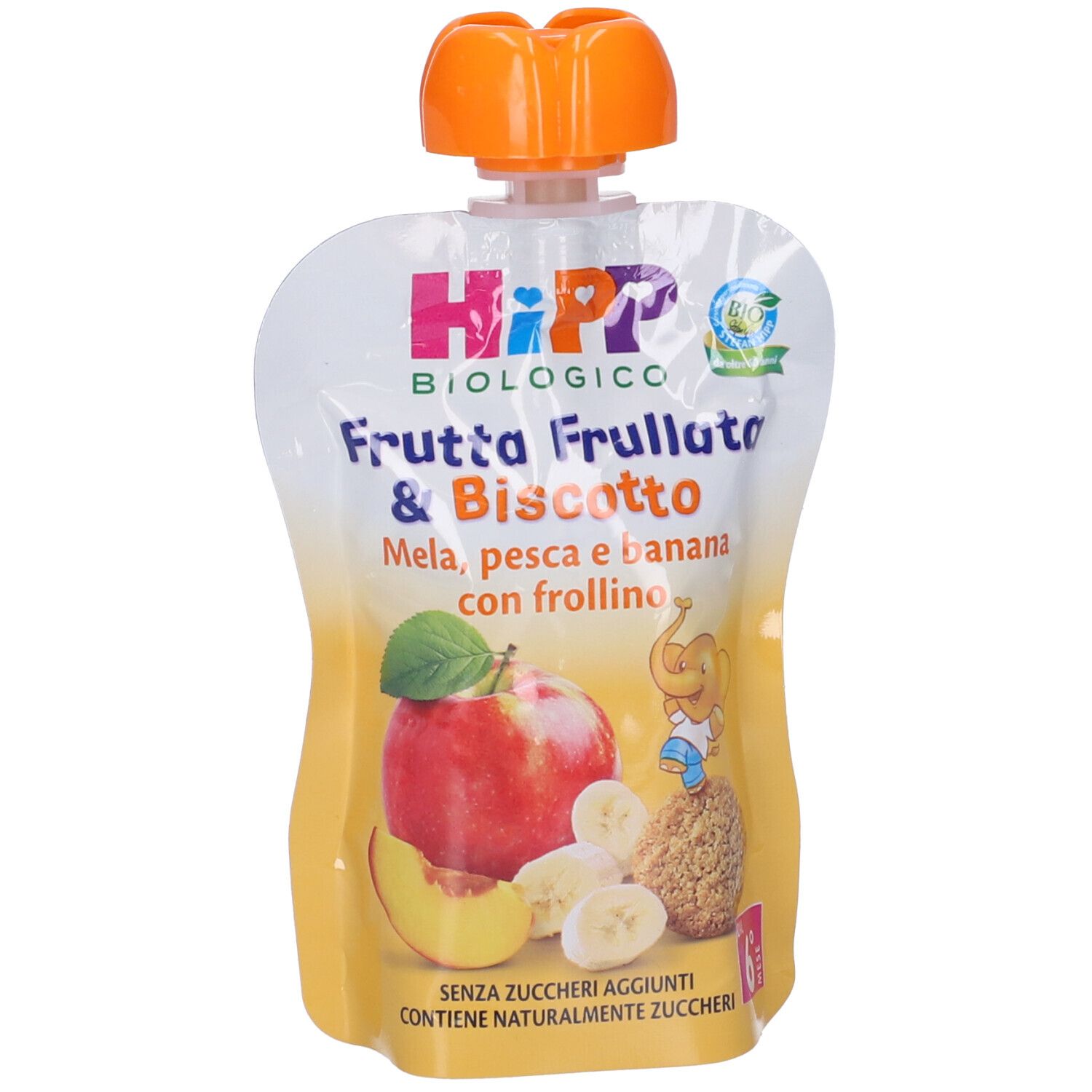 Hipp Bio Frutta Frullata &Biscotto Mela Pesca Banana Frollino 90 G g A