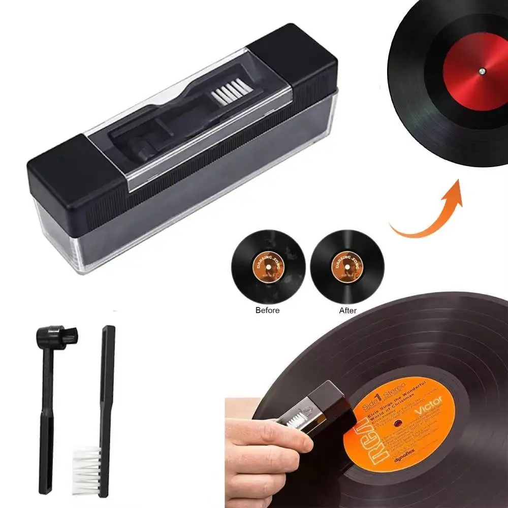 1 Set antistatischer Schallplattenreiniger, Staubentfernerbürste für Phonographen, Plattenspieler, LP-Schallplatten, Reinigungszubehör Image