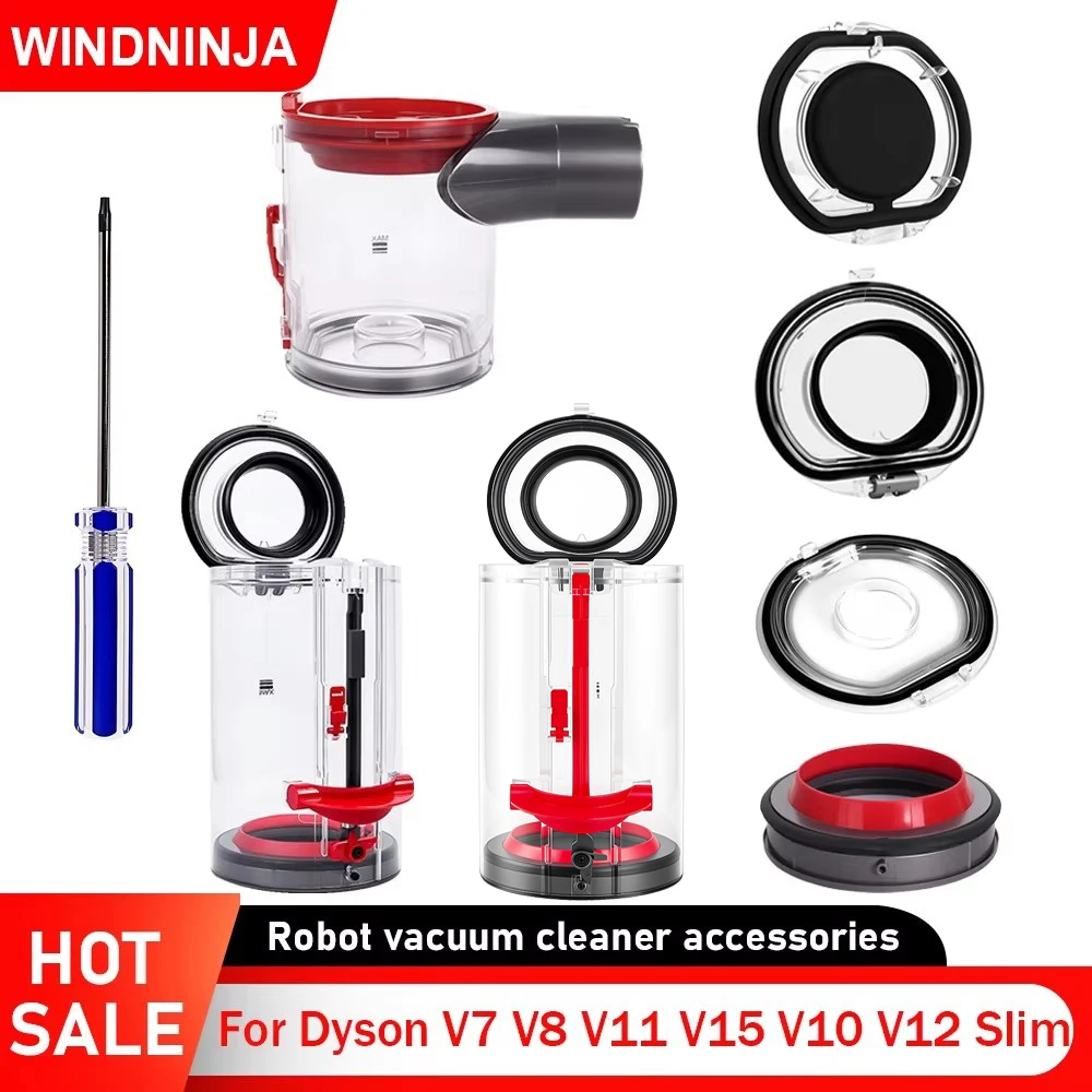 Staubbehälter für Dyson V7 V8 V11 V15 V10 V12 Slim Staubsauger Ersatz Kanister Bin Staub Tank Dichtungsring und Basisdeckel Teil Image