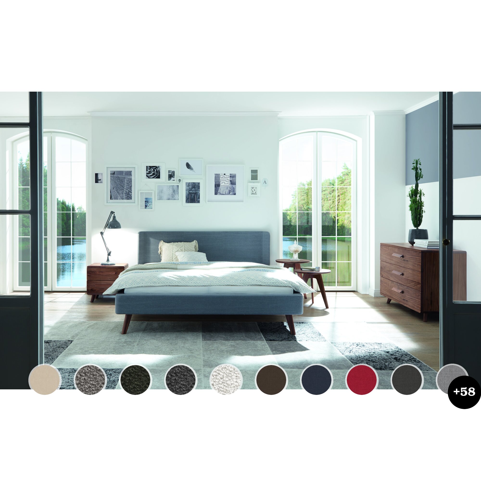 Hasena Dream-Line Bettrahmen Sole 18/4S 180x200 cm / PK3 Alpina 391 Anthrazit Image