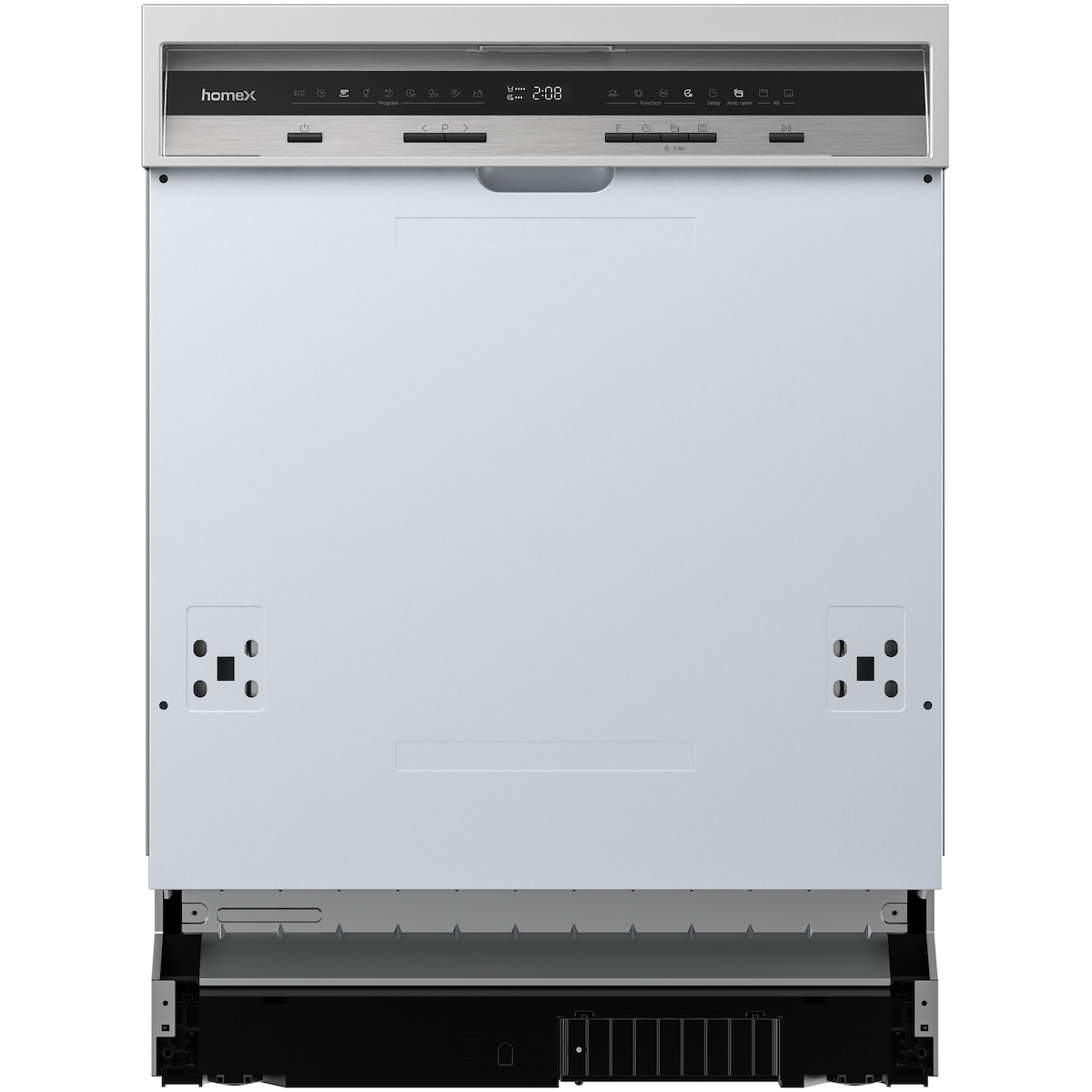 homeX DWSI601442A Geschirrspüler 60 cm, Spülmaschine teilintegrierbar - 14 Maßgedecke, 9 Programme, Einbaugeschirrspüler Image