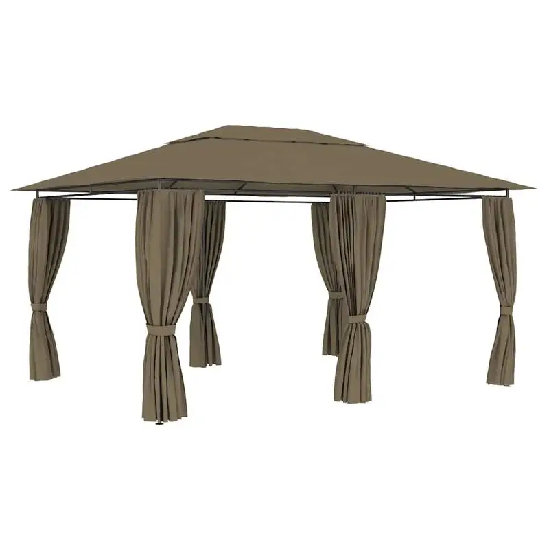 Tente de jardin avec rideaux coulissants – pavillon de jardin résistant aux intempéries pour événements en plein air, espace de détente et coin familial Gazebo de jardin avec rideaux coulissants,