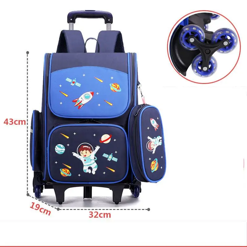 École sac à dos roulant sacs école chariot sac à dos enfants école sac à dos à roulettes pour filles enfants école trolley sac ensemble enfants