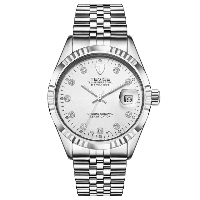 TEVISE Uhr für Herren, automatisch, mechanisch, Edelstahl, wasserdicht, lässig, Business-Armbanduhr, Chronograph, Datumsanzeige Image