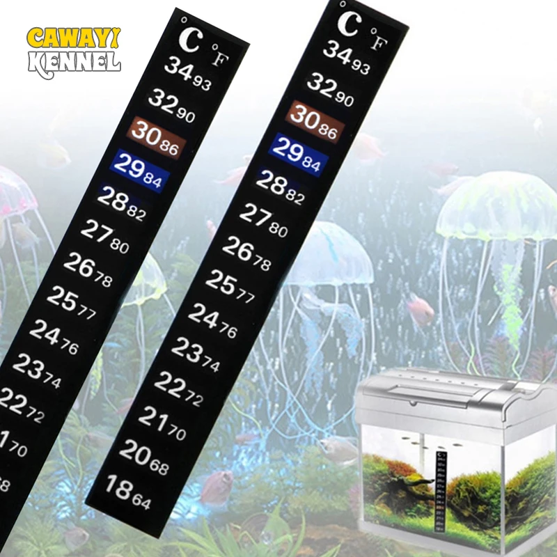 2 teile/satz Aquarium Aquarium Thermometer Temperatur Aufkleber Aquarium Zubehör digitale Dual-Scale-Stick-on hohe Qualität langlebig Image