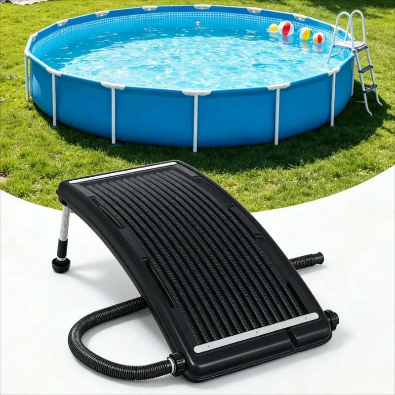 Panneau solaire chauffant pour piscine, courbé, 110x65 cm, chauffe-eau pour piscine, alimenté par l'énergie solaire, robuste, durable pour piscine hors sol, accessoire de piscine