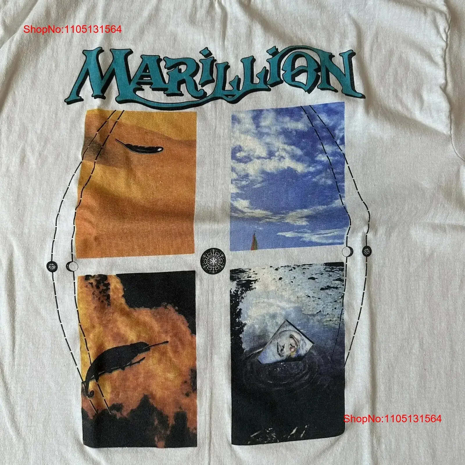 Vintage SELTENE Marillion Weißes T-Shirt Baumwolle Alle Größen S 345XL Lustig 5HRC14 Vintage Washed Leicht Top für Alltagsmode