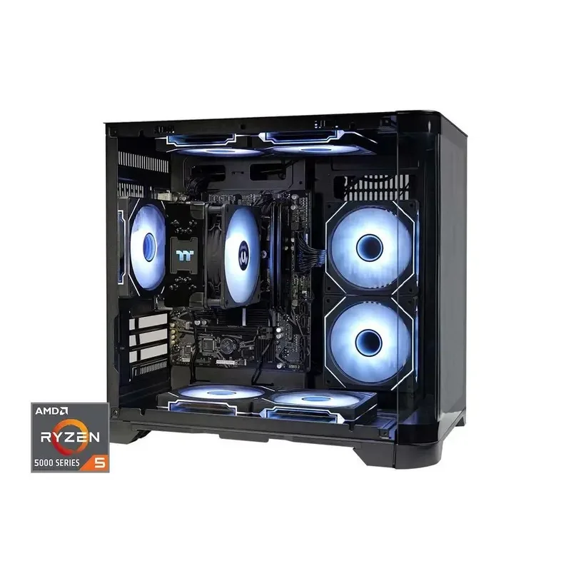 aotesier Gaming pc Desktop AMD Ryzen 5 5600GT 3.9GHz 16GB(8G*2) DDR3 3200 512G SSD ARGB 7 Fans Win 11 Home pc Gamer Desktop C