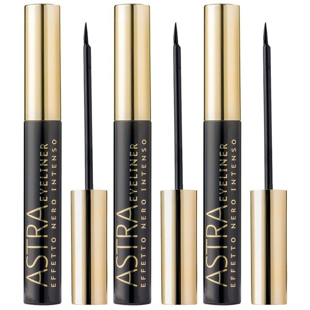 ASTRA Make-UP Eyeliner - Liquido Nero Intenso Semi-Mat 3x1 St